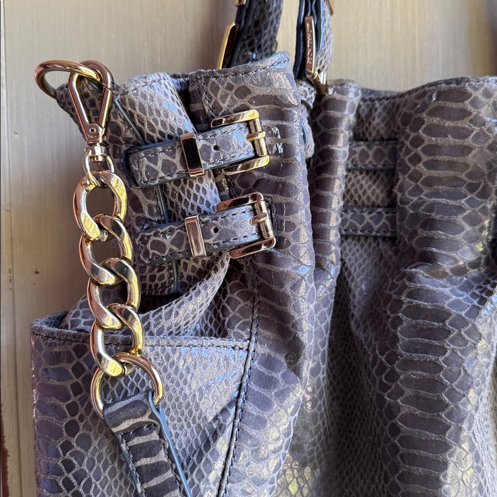 Michael Kors Python Convertible Snakeskin Embosse… - image 3